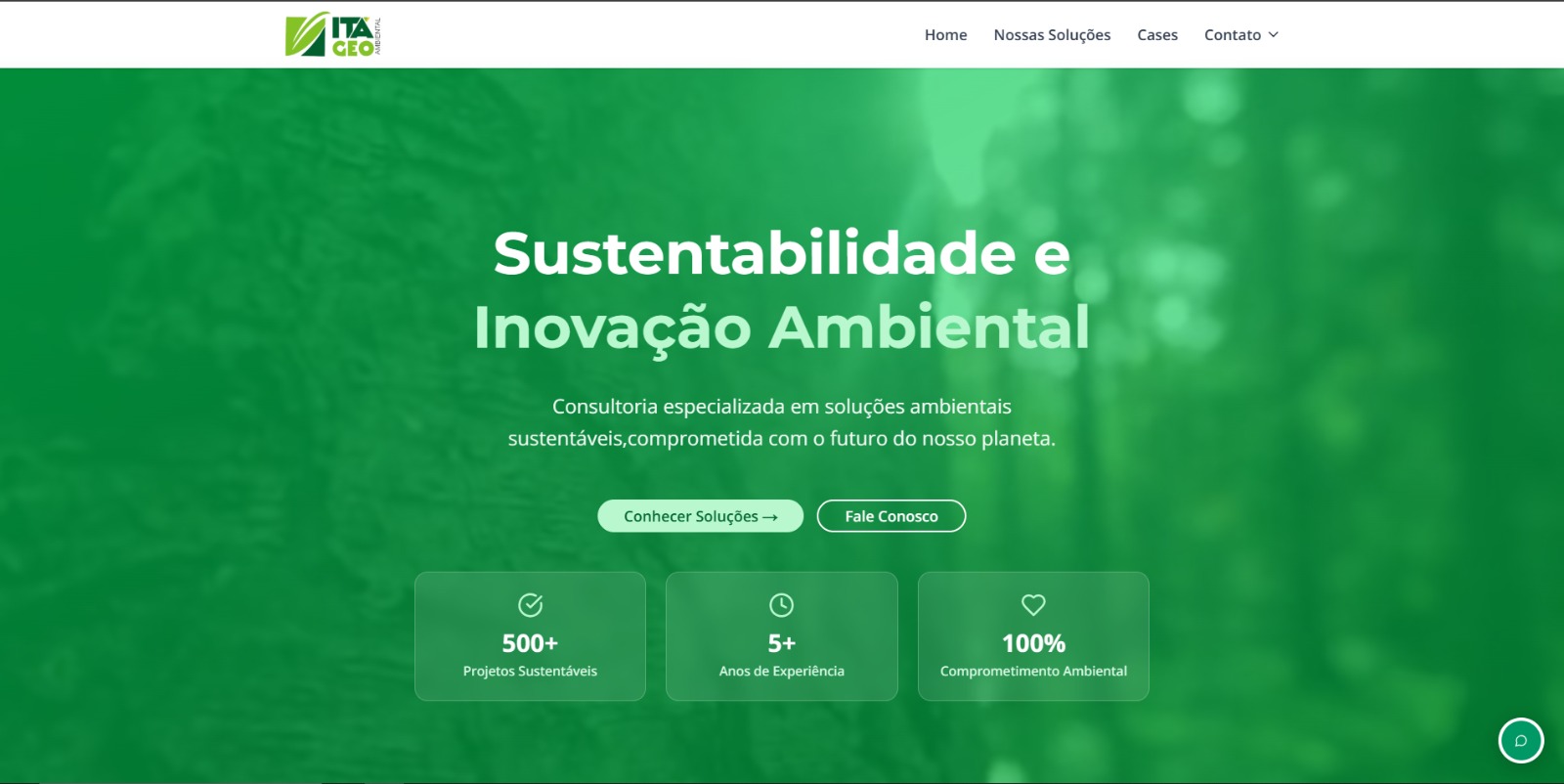 Página inicial do site ITAGEO